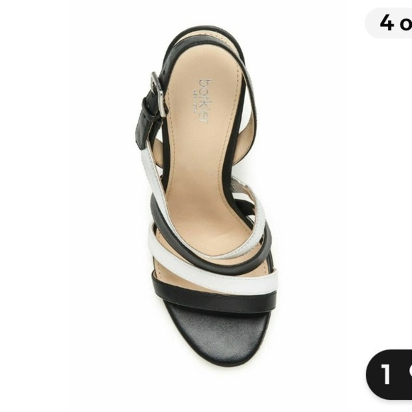 Botkier Sera Caged Black Leather Chunky Edgy Strappy Slingback Sandal Heel SZ 11 - Picture 3 of 14